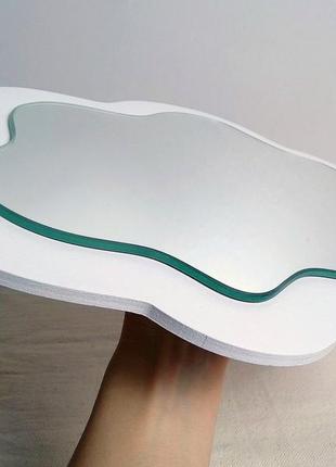 Большое розовое зеркало в форме облака, декоративное зеркало облако, оригинальное зеркало