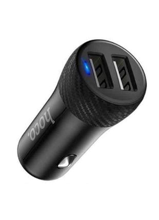 Адаптер автомобильный зарядное устройство hoco z21 2usb 3.4а черный