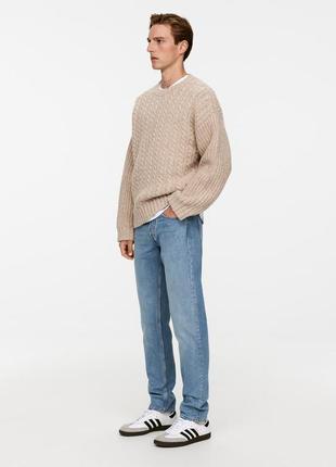 Мужские хлопковые прямые джинсы arket men regular straight jeans