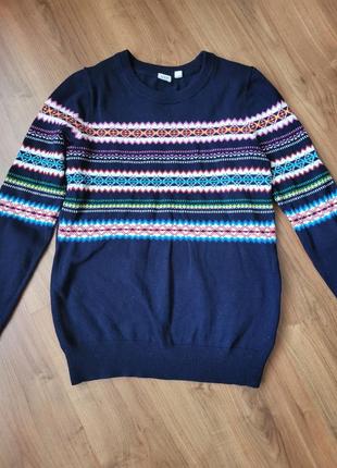 Gap фирменный теплый женский свитер джемпер гап геп с орнаментом хлопка
