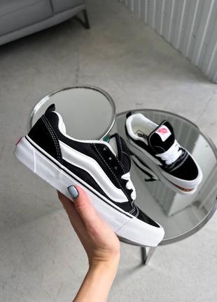 Vans knu skool black/white premium6 фото