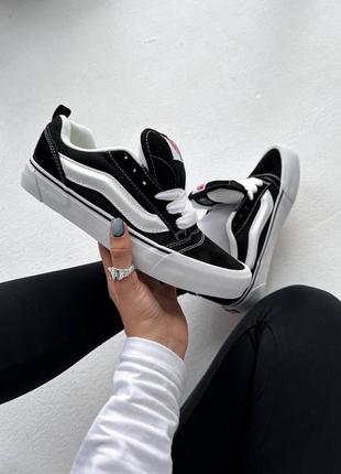 Vans knu skool black/white premium5 фото