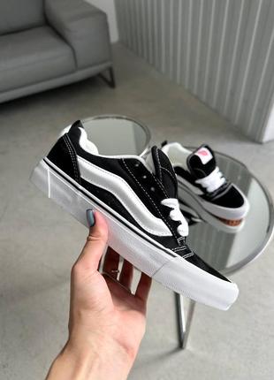 Vans knu skool black/white premium7 фото