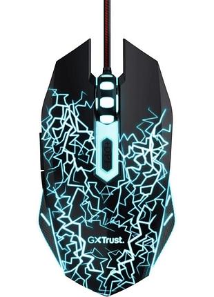 Мышь игровая компьютерная trust gxt 105x izza 24618 4000dpi проводная/с подсветкой черный