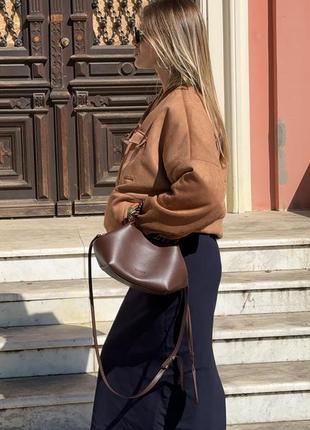 Бомбер коричневий, замшевий,оверсайз