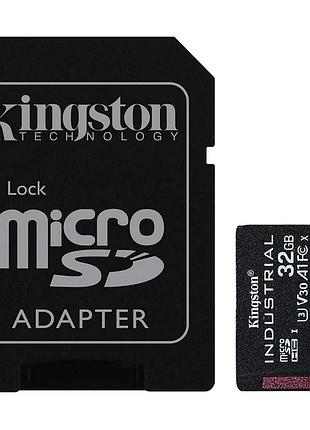 Карта памяти kingston sdcit2/32gb microsdhc/32гб/industrial c10 a1 pslc с адаптером
