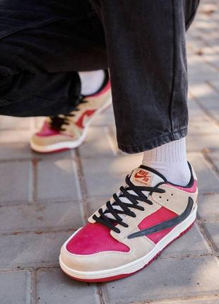 Мужские кроссовки nike sb dunk low x travis scott playstation red скидка sale &lt;unk&gt; smb4 фото