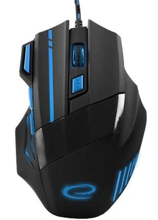 Мышь проводная esperanza mouse mx201 wolf 2400dpi blue