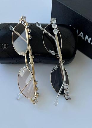 Роскішні окуляри овали з сяючими стразами