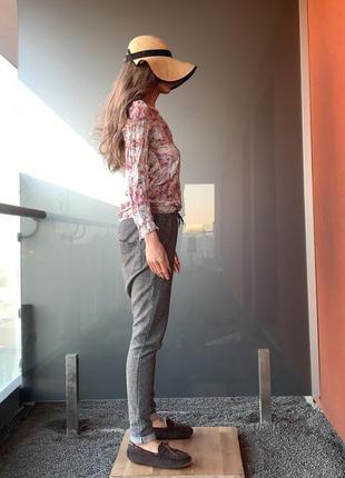 Бавовна штани трикотаж сірі брюки bershkaшаровари zaraкишені база hmдомашні2 фото