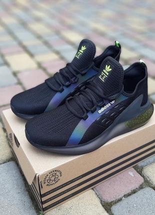 Кросівки adidas zx boost  чорні з неоном9 фото
