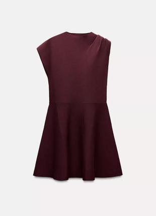 Платье женское короткое бордовое zara new