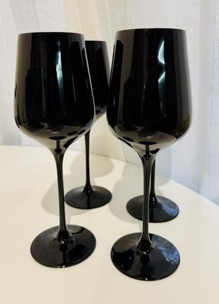 Невероятно эстетические черные бокалы для вина zara home (4 шт)