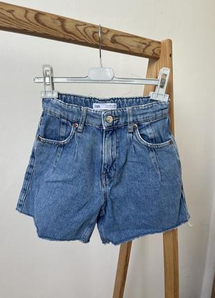Джинсовые шорты zara для девочки 9 134 шорты бермуды