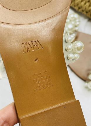 Zara шльопанці шльопки з перлинами9 фото
