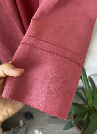 Замшевый розовый тренч плащ накидка zara под замш женский весенний малиновый пудровый