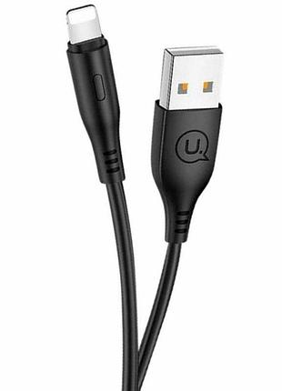 Кабель charge\otg usams us-sj266 u18 round cable usb to lightning 2a 1m black (sj266usb01)