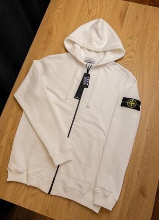 Зип-худи stone island zip hoodie белый мужской женский