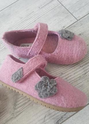 Теплый тапочки туфельки для девочки из фетра войлока impidimpi шерсть