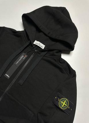 Mens black stone island hoodie deals
