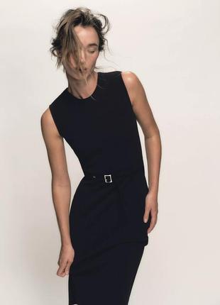 Эластичное женское черное платье zara new