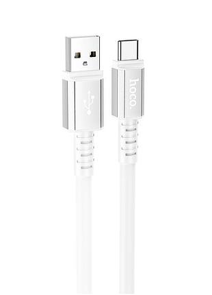 Кабель hoco type-c strength charging data cable x85 |1m, 3a| white