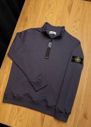 Світшот stone island cardigan sweatshirt 1/3 zip сірий чоловічий жіночий