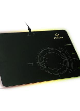 Килимок для миші з кольоровою підсвіткою meetion backlit gaming mouse pad rgb mt-p010 black