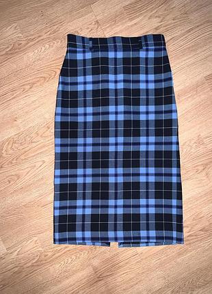 Юбка zara m клетка карандаш