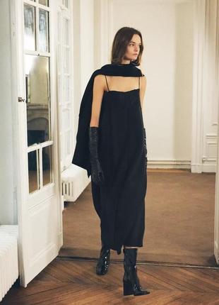 Платье женское черное с кружевом zara new