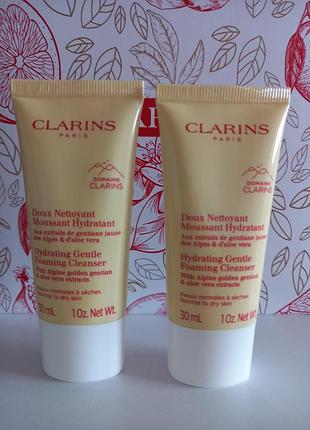 Clarins gentle hydrating foaming cleanser пінка для вмивання 30мл.