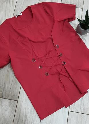 Футболка- блуза со шнуровкой, корсет, италия l/12-14 размер2 фото