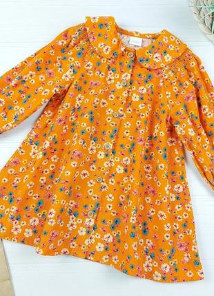 Яркое весеннее платье с цветочным принтом от next на 12-18 мес., 80-86 см.