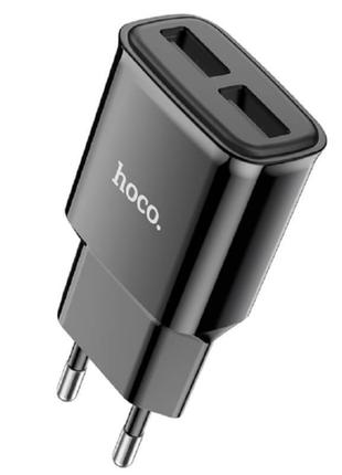 Адаптер hoco сетевой star round c88a 2usb 2.4a black