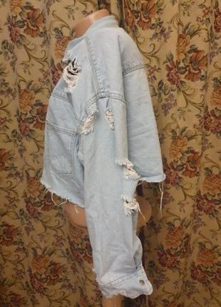 Рвана сорочка куртка джинсова коротка2 фото