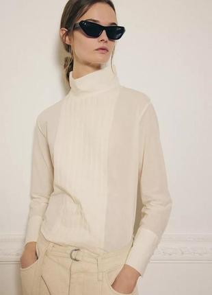 Блуза женская бежевая хлопковая zara new