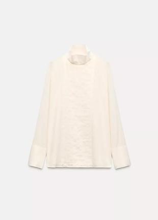Блуза женская бежевая хлопковая zara new5 фото