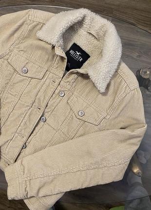 Вельветовая куртка трендовая тедди куртка hollister