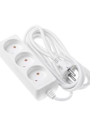 Мережевий подовжувач 2e 2e-u03m3 3xcee7/17 2gх1.0мм2 3м 16а white