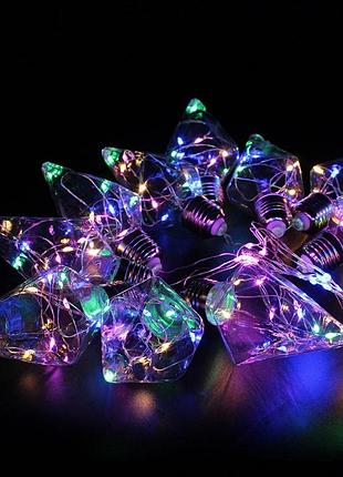 Світлодіодна гірлянда xmas у вигляді лампочки ромб 150 led мультикольорова 8cm 3m1 5m