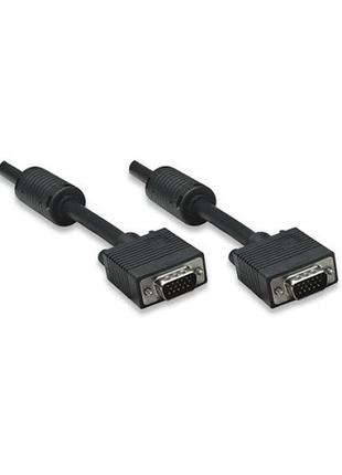 Кабель vga 15m-15m manhattan 317757 1.8м с ферритами экранированный черный