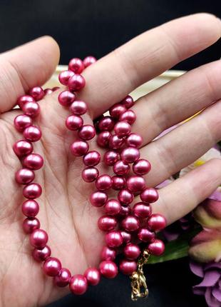 Намисто із натуральних тонованих перлів.5 фото