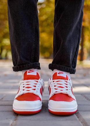 Чоловічі кросівки nike sb dunk low retro red white знижка sale | smb5 фото