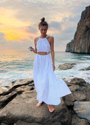 Літня сукня сарафан вирізи пляж зав'язки10 фото