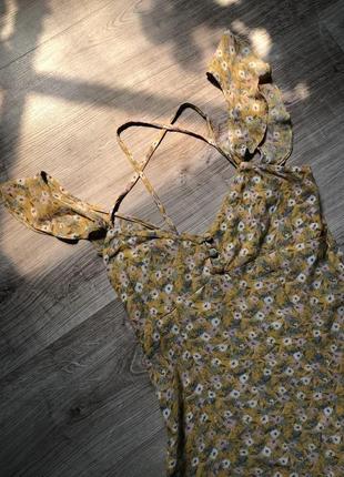 Платье платье платье сарафан платье желтое желтое в цветы цветочный принт мелких мелкие цветы2 фото