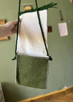Традиционная сумка кармашек из шерсти на подкладке этническая аутентичная7 фото