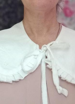 Набор из накладного воротничка и резинки для волос белого цвета в романтичном стиле 🌹❤