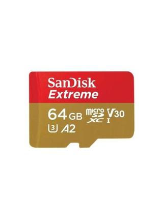 Карта памяти microsdxc sandisk extreme for drones 64gb c10 v30 (r190mb/s, w90mb/s) sdsqxah-064g-gn6aa