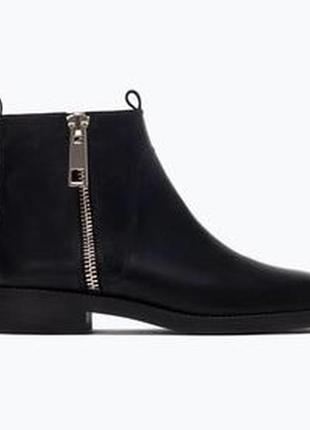 Натуральна шкіра ботинки челсі черевики чоботи zara, 36