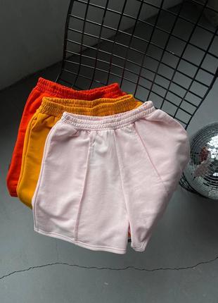 Базовые яркие шорты,плотные темно-синий,розовый,желтый,оранжевый,горчица,ярко-оранжевый